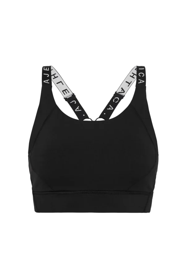 Adjustable Strap Logo Tape Sports Bra 321