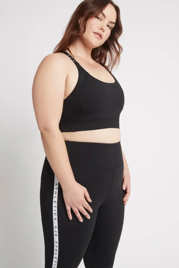 Adjustable Strap Logo Tape Sports Bra 321
