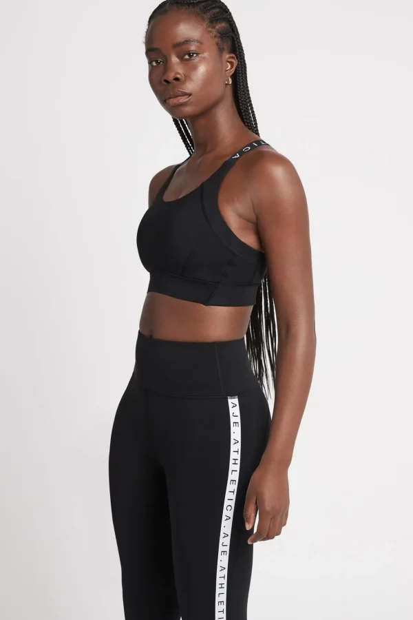 Adjustable Strap Logo Tape Sports Bra 321
