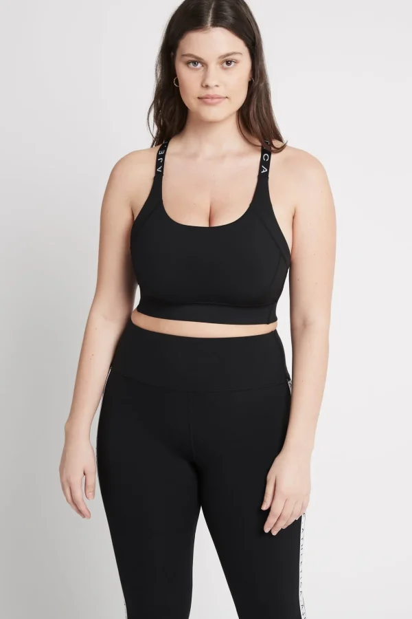Adjustable Strap Logo Tape Sports Bra 321