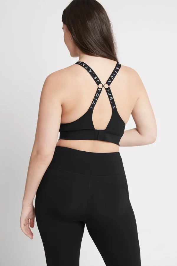 Adjustable Strap Logo Tape Sports Bra 321
