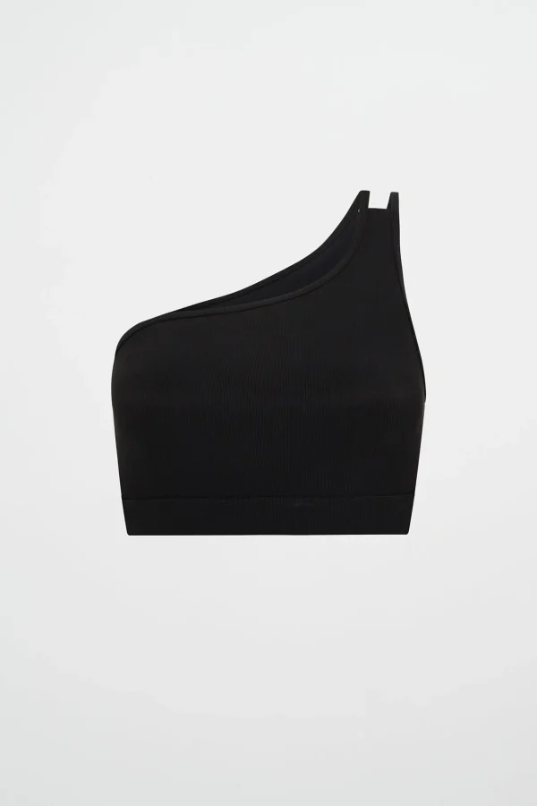 Asymmetric Ribbed Crop Top 386
