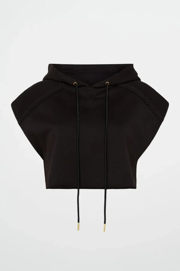 Braided Terry Crop Hoodie 402