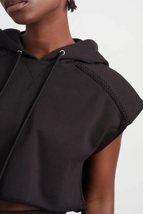 Braided Terry Crop Hoodie 402