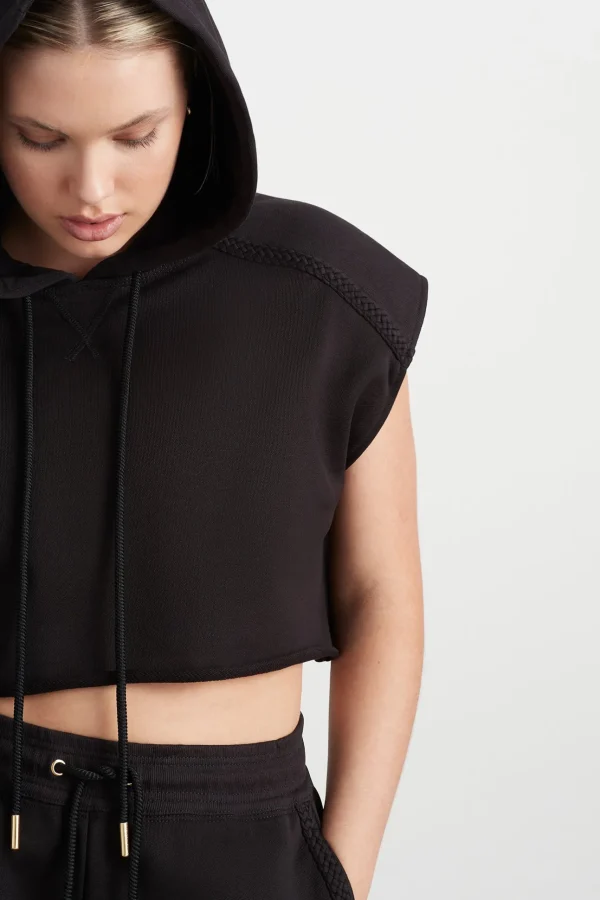 Braided Terry Crop Hoodie 402