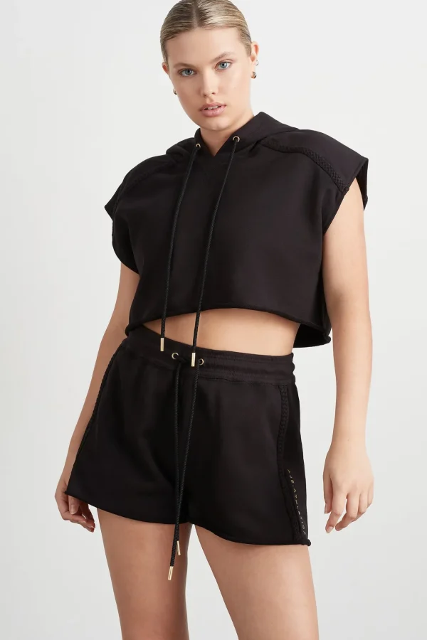 Braided Terry Crop Hoodie 402