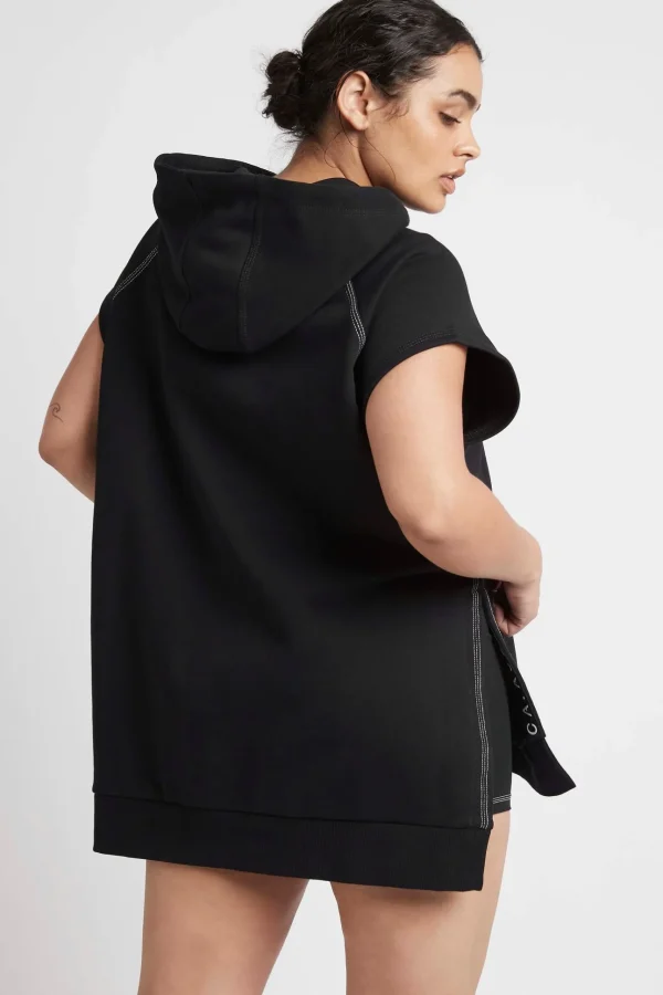 Classic Longline Short Sleeve Hoodie 404