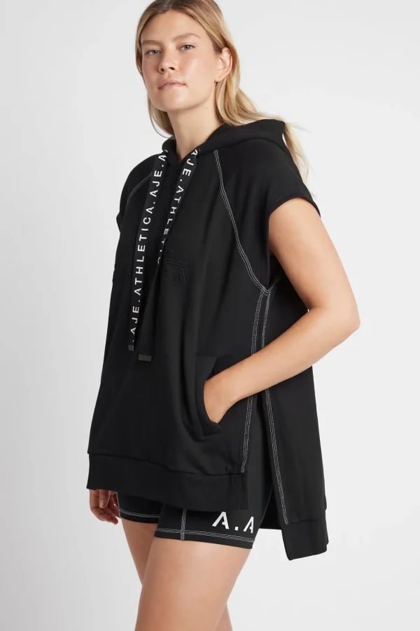 Classic Longline Short Sleeve Hoodie 404