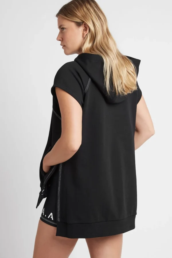 Classic Longline Short Sleeve Hoodie 404