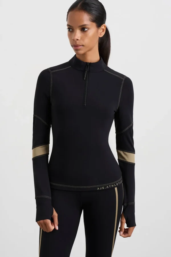 Colour Blocked Quarter Zip 758