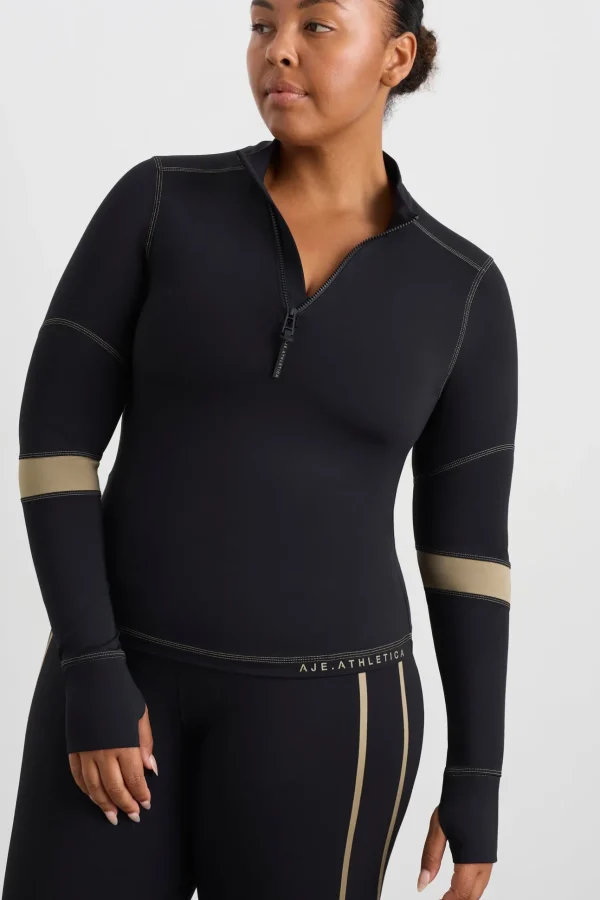 Colour Blocked Quarter Zip 758