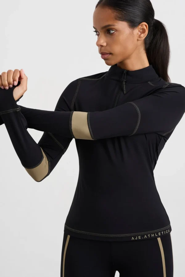 Colour Blocked Quarter Zip 758