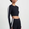 Contrast Long Sleeve Crop Top 389
