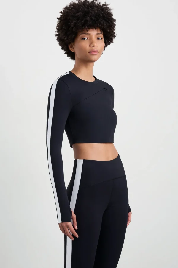 Contrast Long Sleeve Crop Top 389