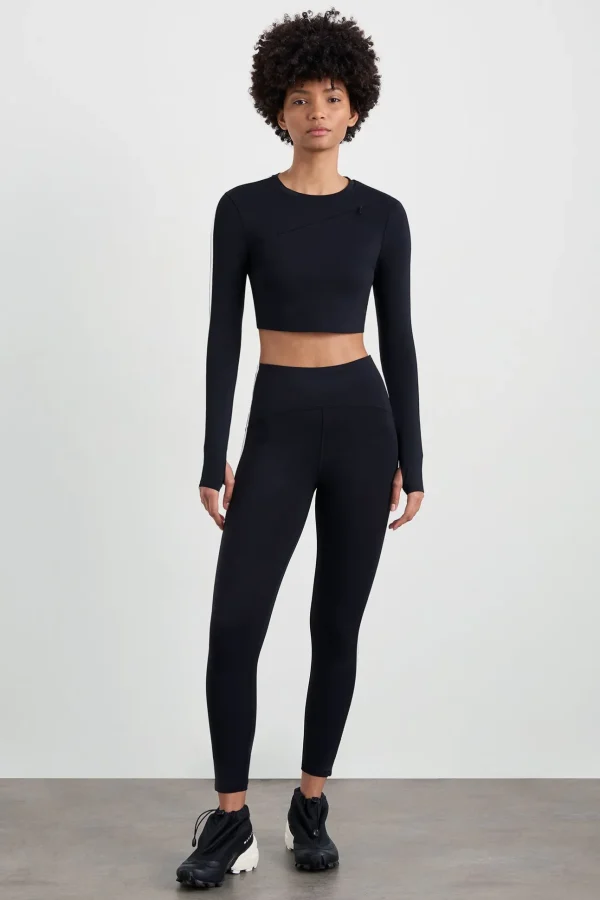 Contrast Long Sleeve Crop Top 389