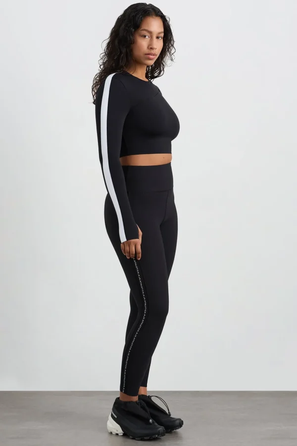 Contrast Long Sleeve Crop Top 389