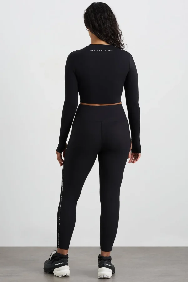 Contrast Long Sleeve Crop Top 389