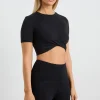 Crop Twist Front Tee 130