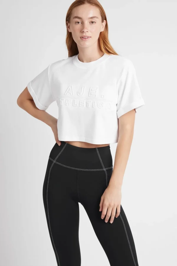 Cropped Embossed Classic Logo T-Shirt 105