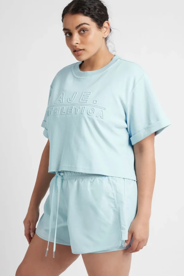 Cropped Embossed Classic Logo T-Shirt 105