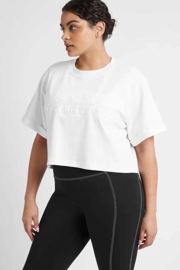 Cropped Embossed Classic Logo T-Shirt 105