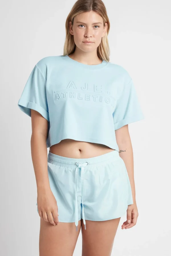 Cropped Embossed Classic Logo T-Shirt 105