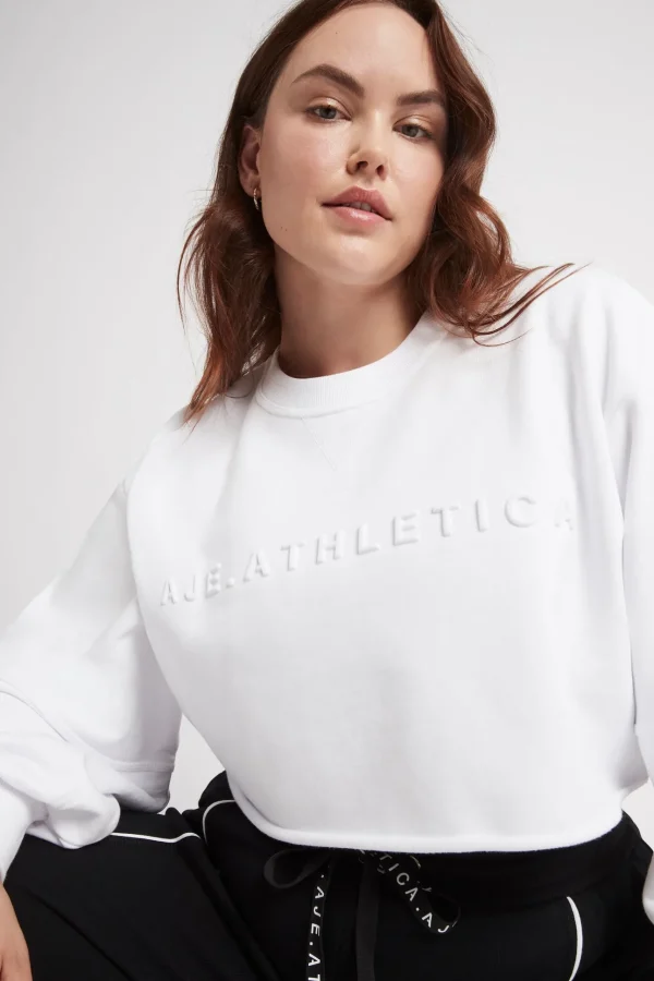 Cropped Embossed Logo Crew Jumper 413