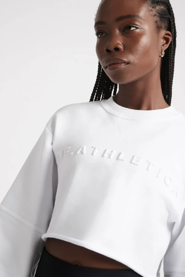 Cropped Embossed Logo Crew Jumper 413