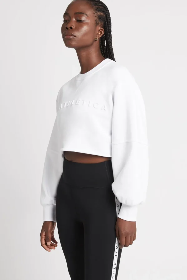 Cropped Embossed Logo Crew Jumper 413