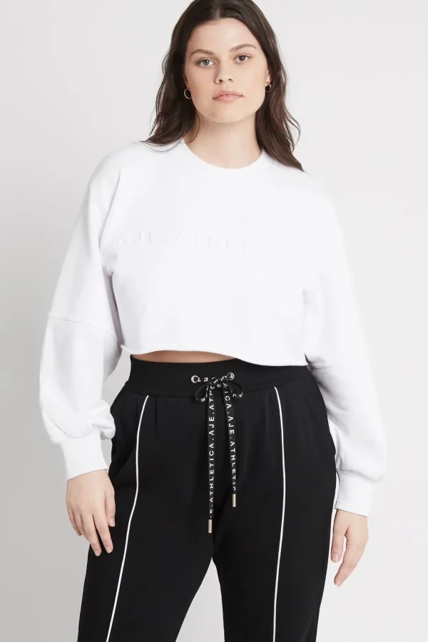 Cropped Embossed Logo Crew Jumper 413