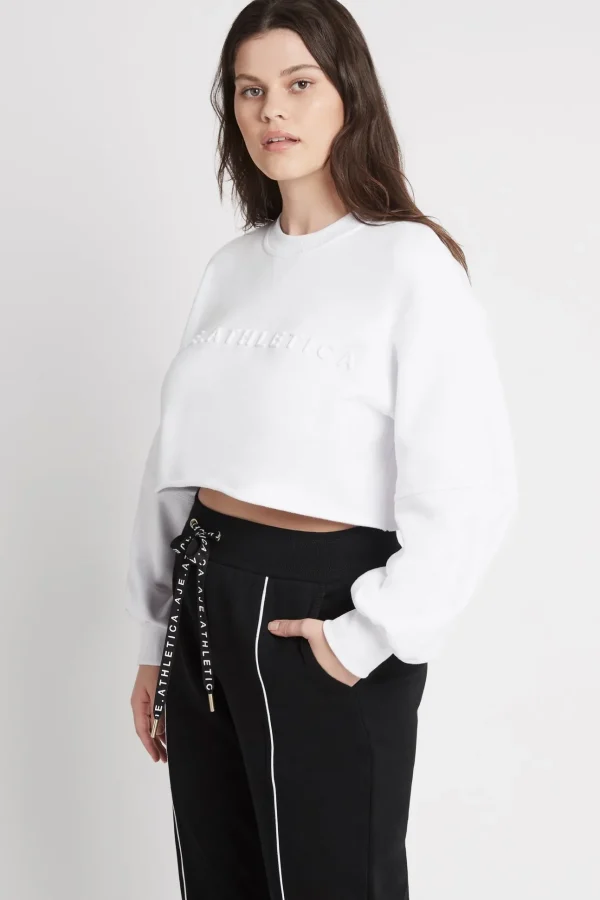 Cropped Embossed Logo Crew Jumper 413