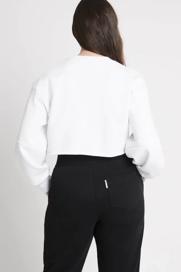 Cropped Embossed Logo Crew Jumper 413