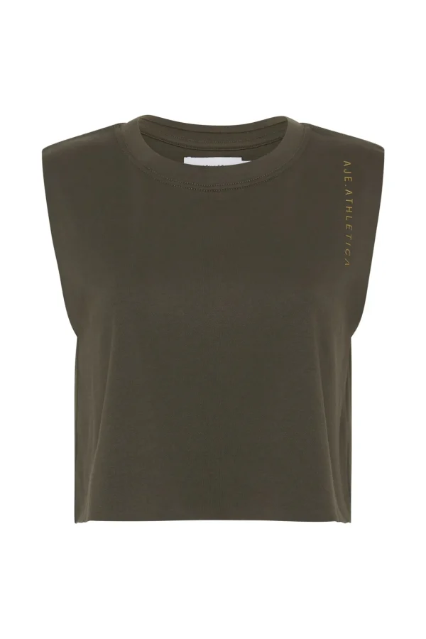 Cropped Embossed Signature Logo Tank 112