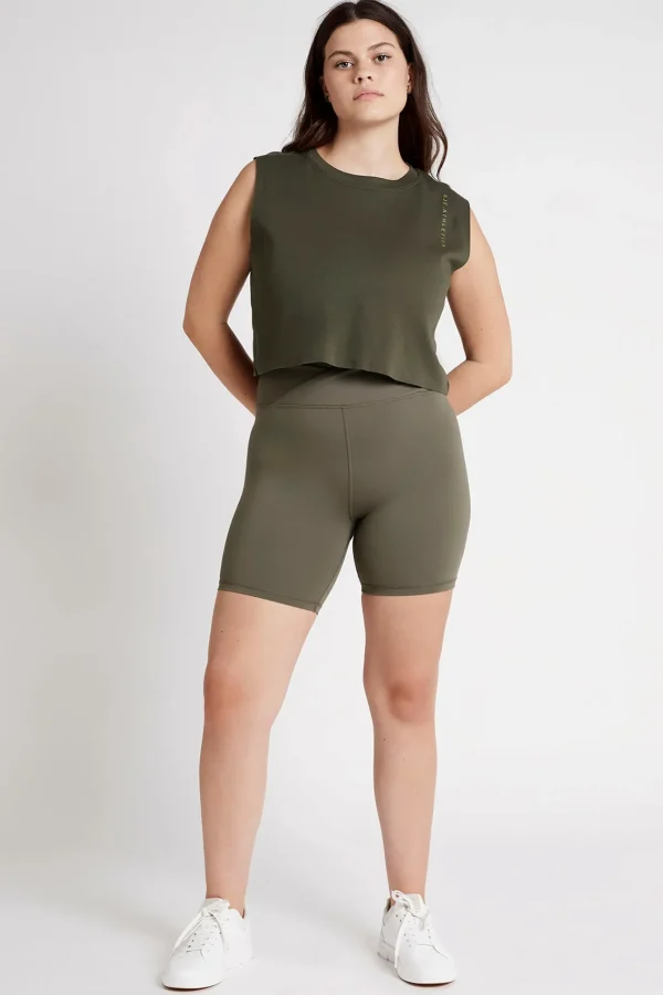 Cropped Embossed Signature Logo Tank 112