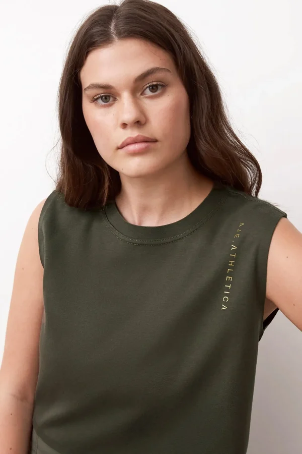Cropped Embossed Signature Logo Tank 112
