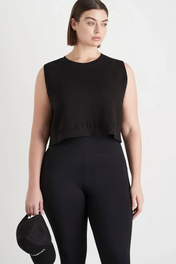 Cropped Embossed Signature Logo Tank 106