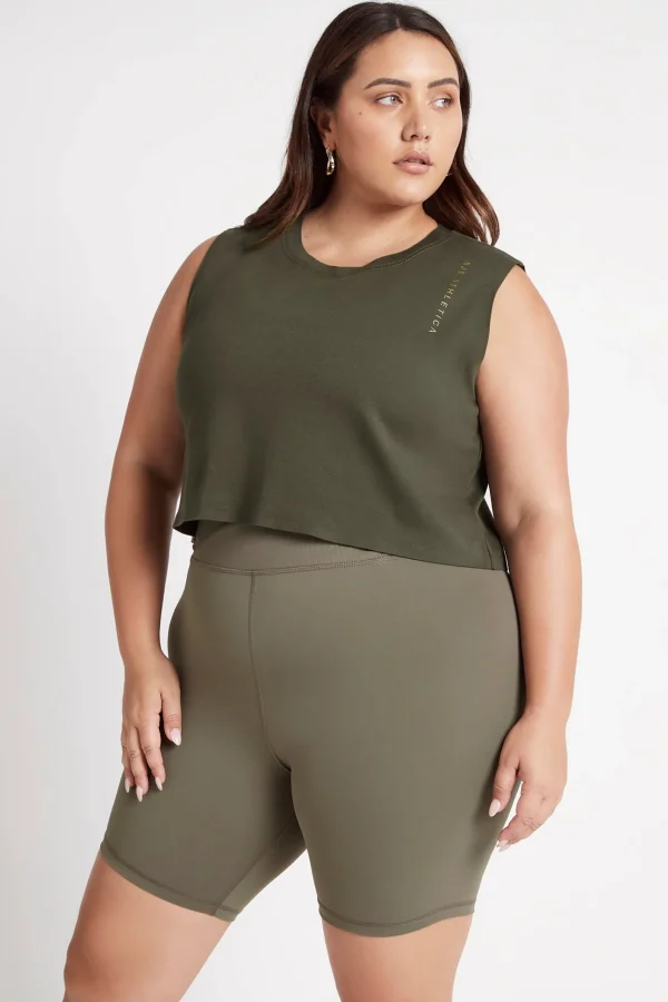 Cropped Embossed Signature Logo Tank 112