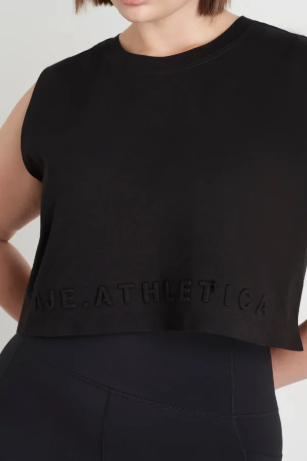 Cropped Embossed Signature Logo Tank 106