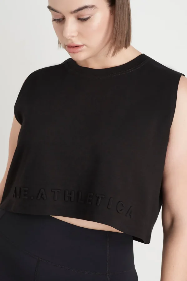 Cropped Embossed Signature Logo Tank 106