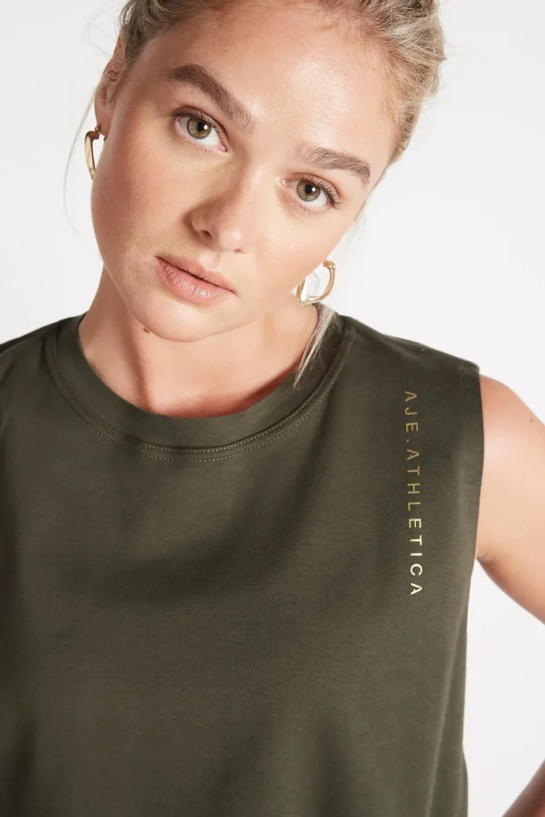 Cropped Embossed Signature Logo Tank 112