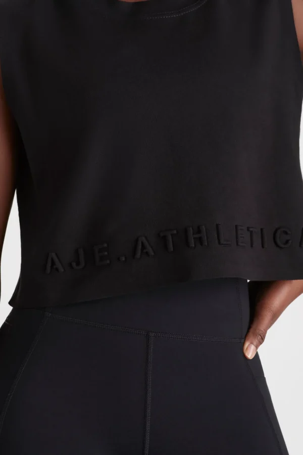 Cropped Embossed Signature Logo Tank 106