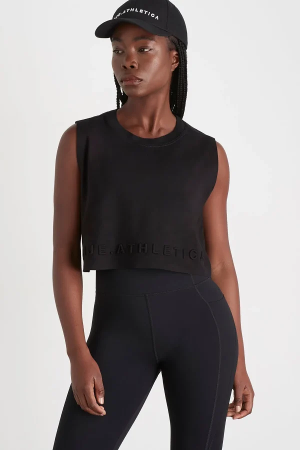 Cropped Embossed Signature Logo Tank 106