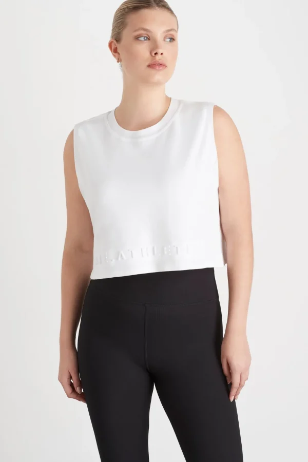 Cropped Embossed Signature Logo Tank 106