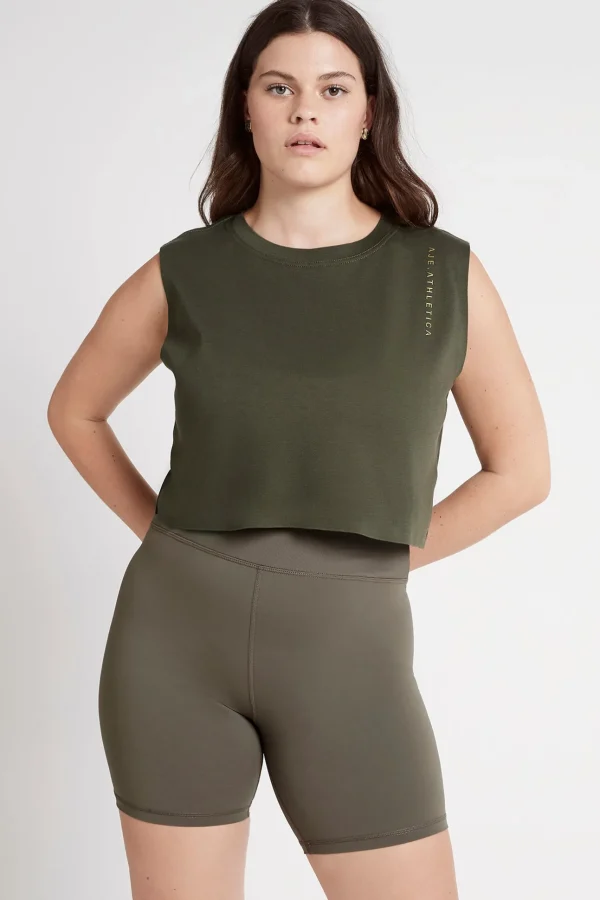 Cropped Embossed Signature Logo Tank 112