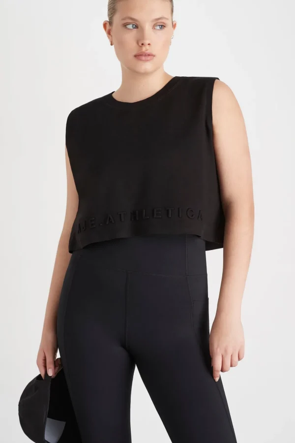 Cropped Embossed Signature Logo Tank 106