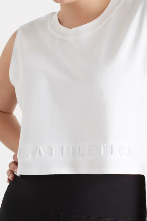 Cropped Embossed Signature Logo Tank 106