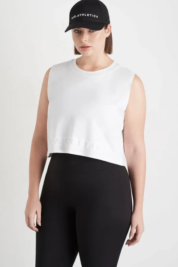 Cropped Embossed Signature Logo Tank 106