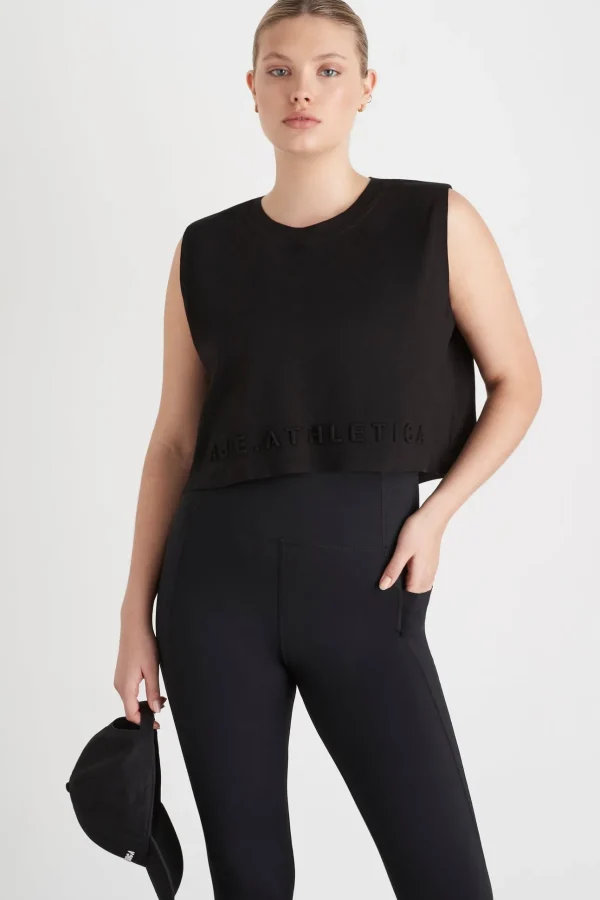 Cropped Embossed Signature Logo Tank 106