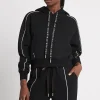 Cropped Essential Contrast Piping Hoodie 405