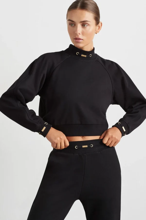 Cropped Fleece Funnel Neck Jumper 408